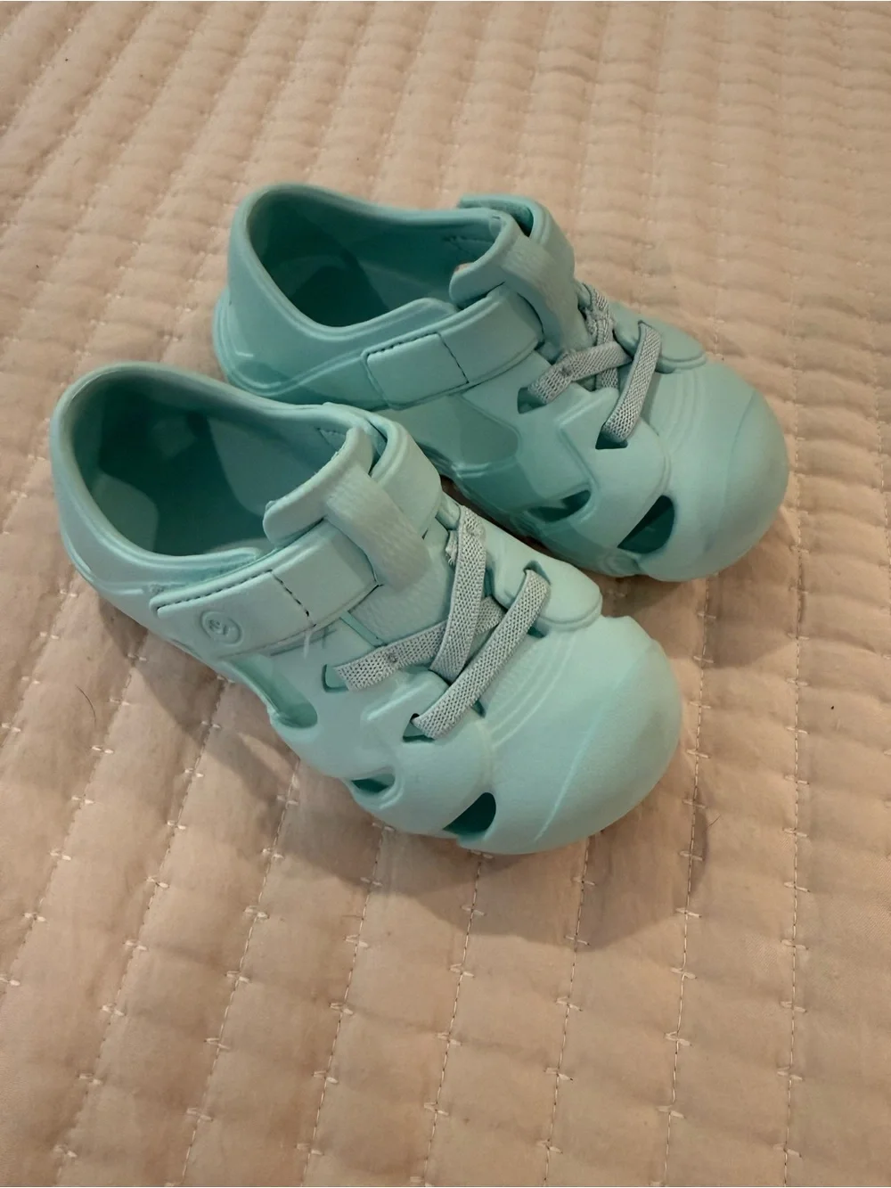Stride Rite Aqua Mint Kids Water Sandals with Hook-and-Loop Strap